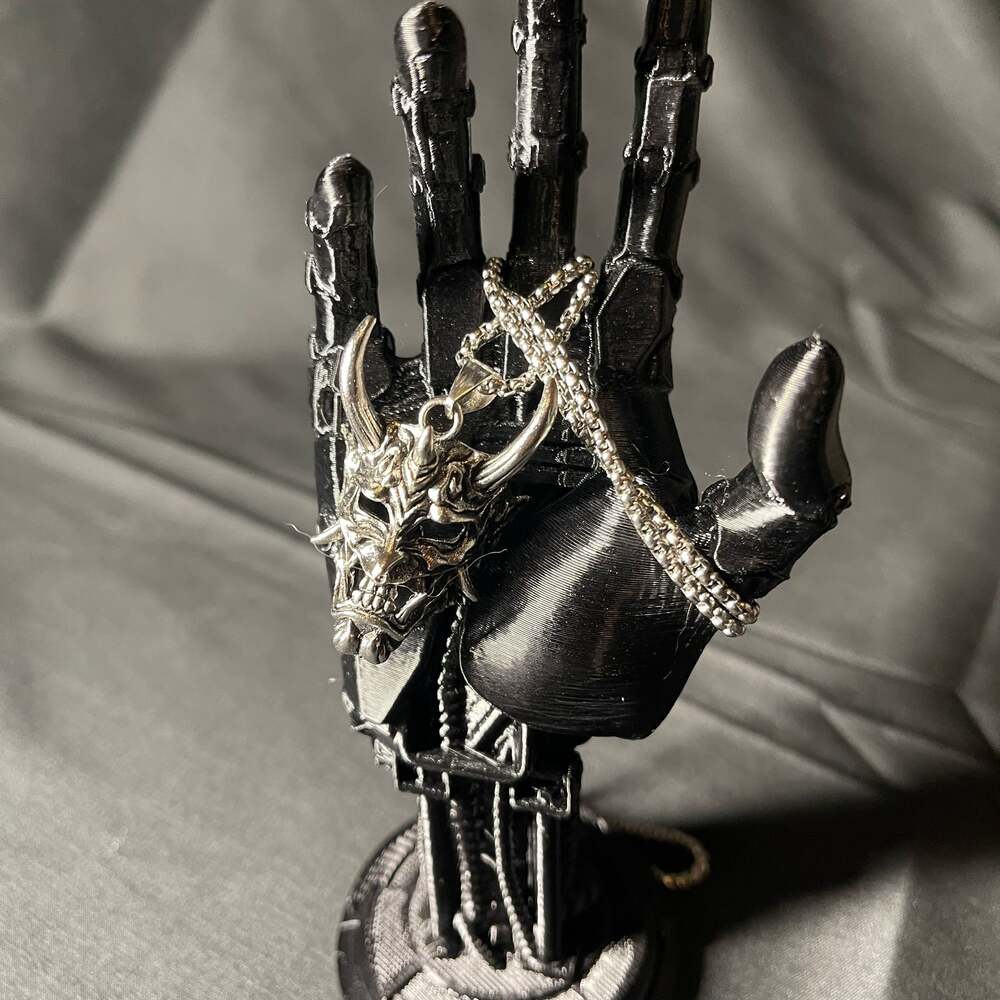 Gothic Japanese Oni Hannya Mask Stainless Steel Pendant Necklace